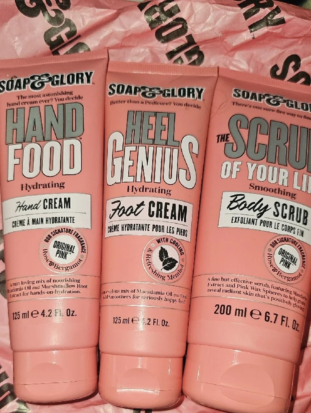 Soap & Glory Pink Bath & Body Gift Set — Pink With With Storage Tin And Lid.